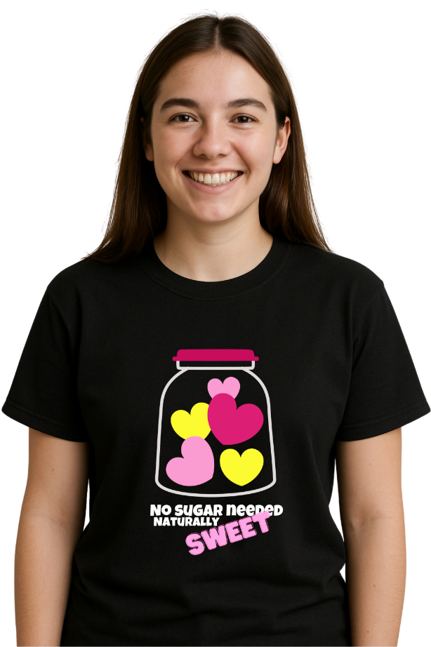 Women No Sugar Black T-shirt by ZealforTee