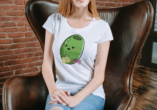 Women's Olive Hello Darling T-shirt Light Pink by ZealforTee