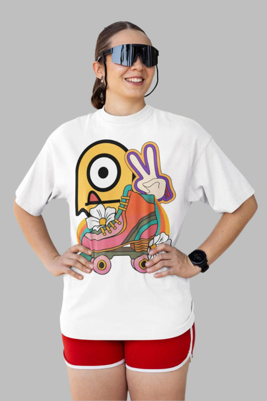 Women's Shades of Skates Oversized T shirt Black by ZealforTee