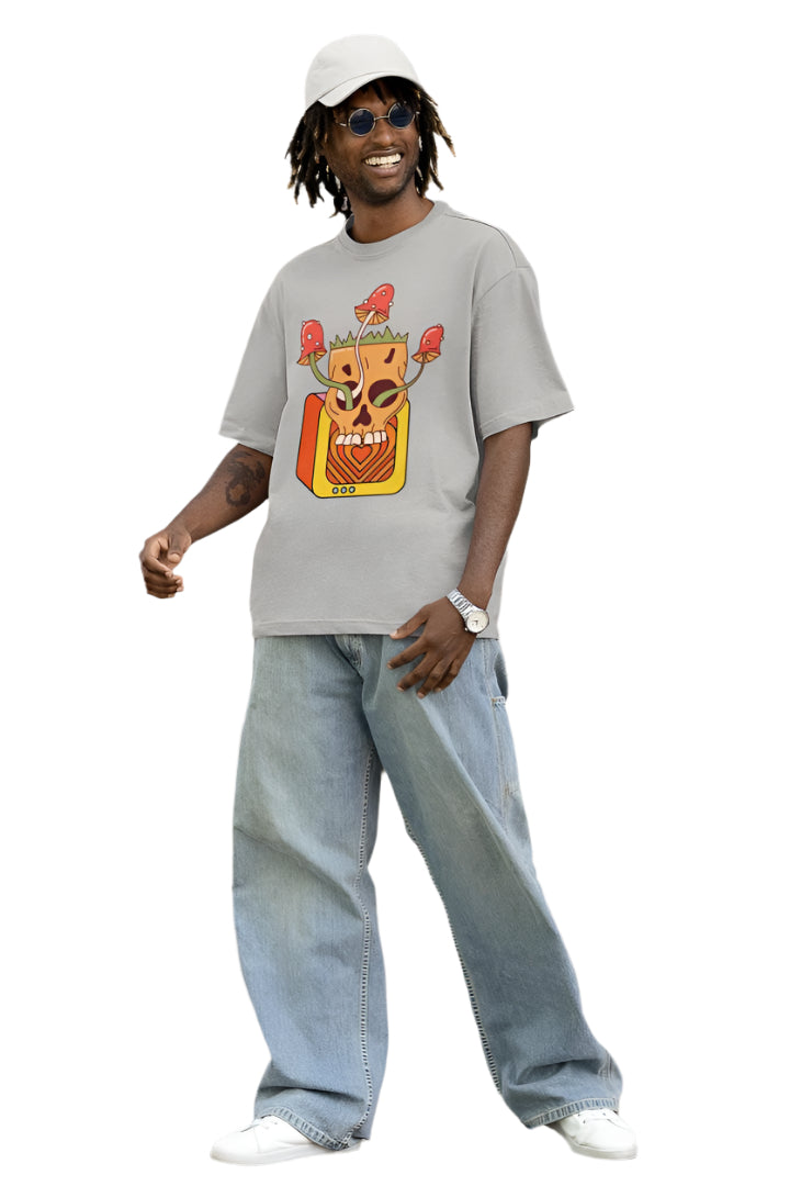 Men's illusionary Oversized T shirt Red by ZealforTee