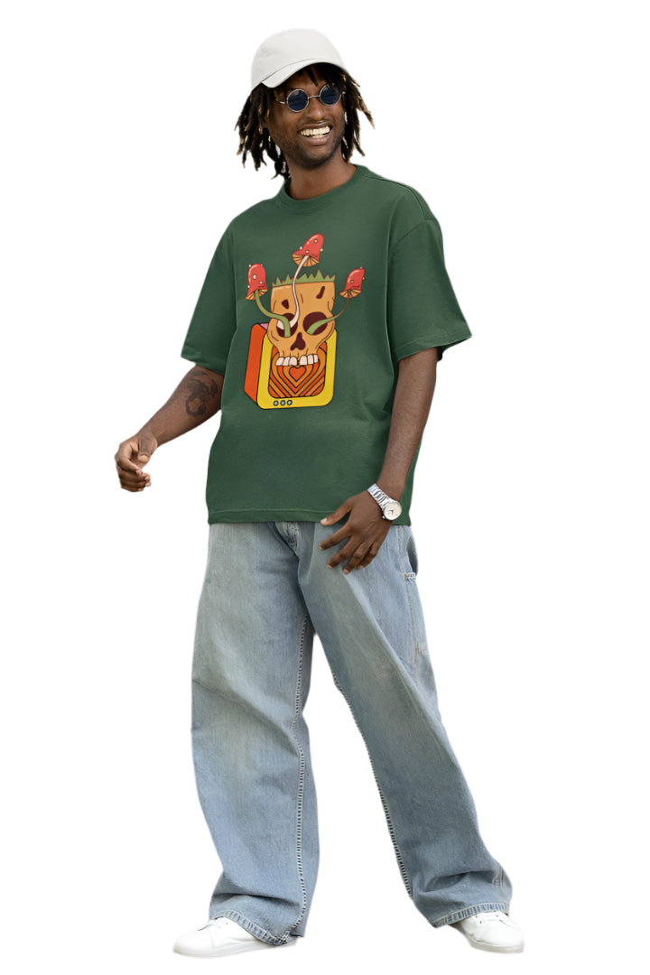 Men's illusionary Oversized T shirt Red by ZealforTee