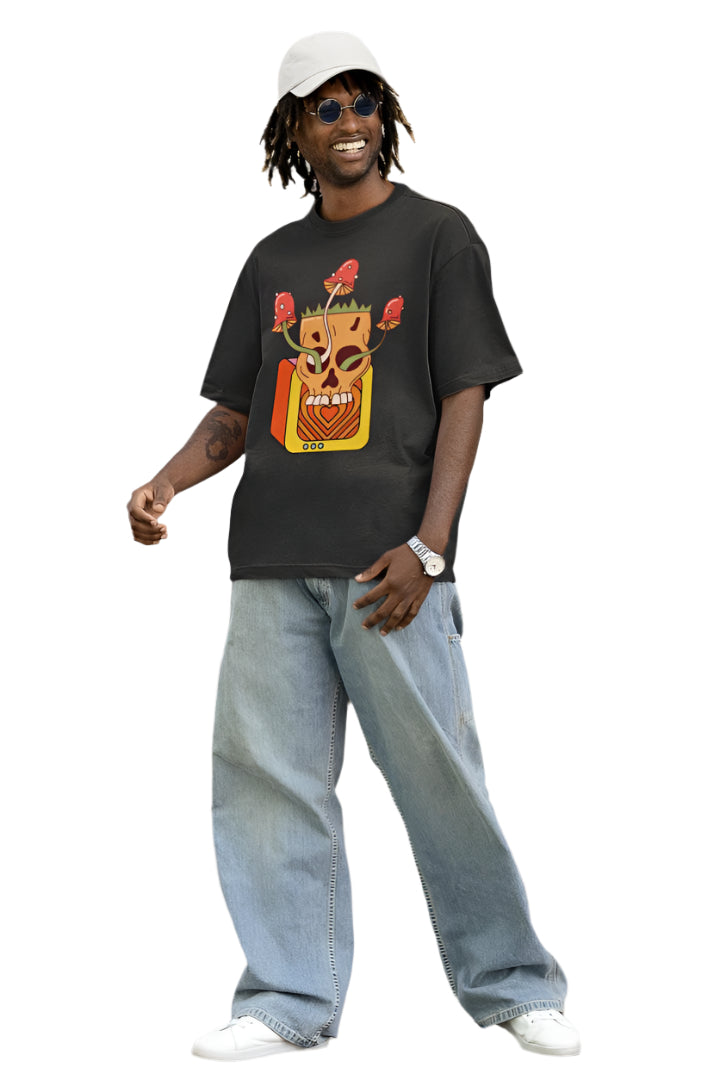 Men's illusionary Oversized T shirt Red by ZealforTee