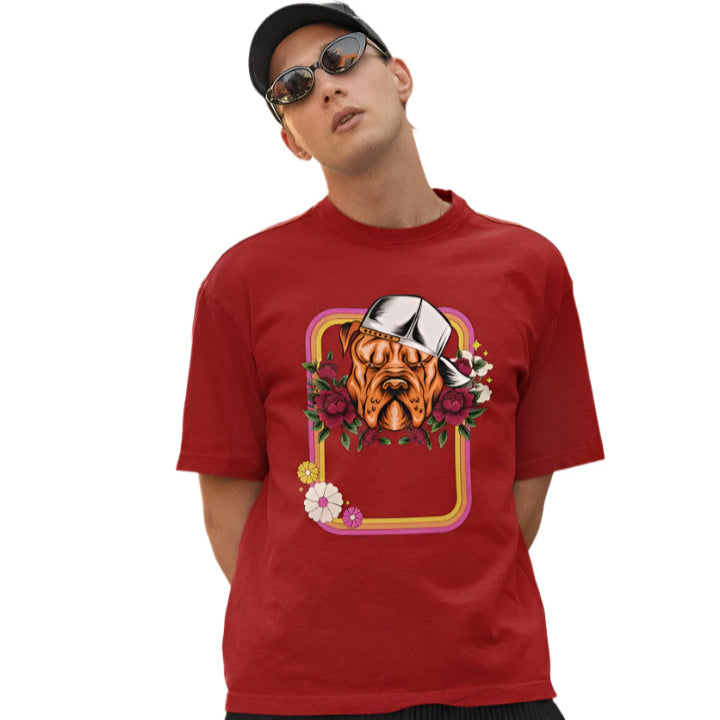 Men's Illusive Canine Oversized T shirt Red by ZealforTee