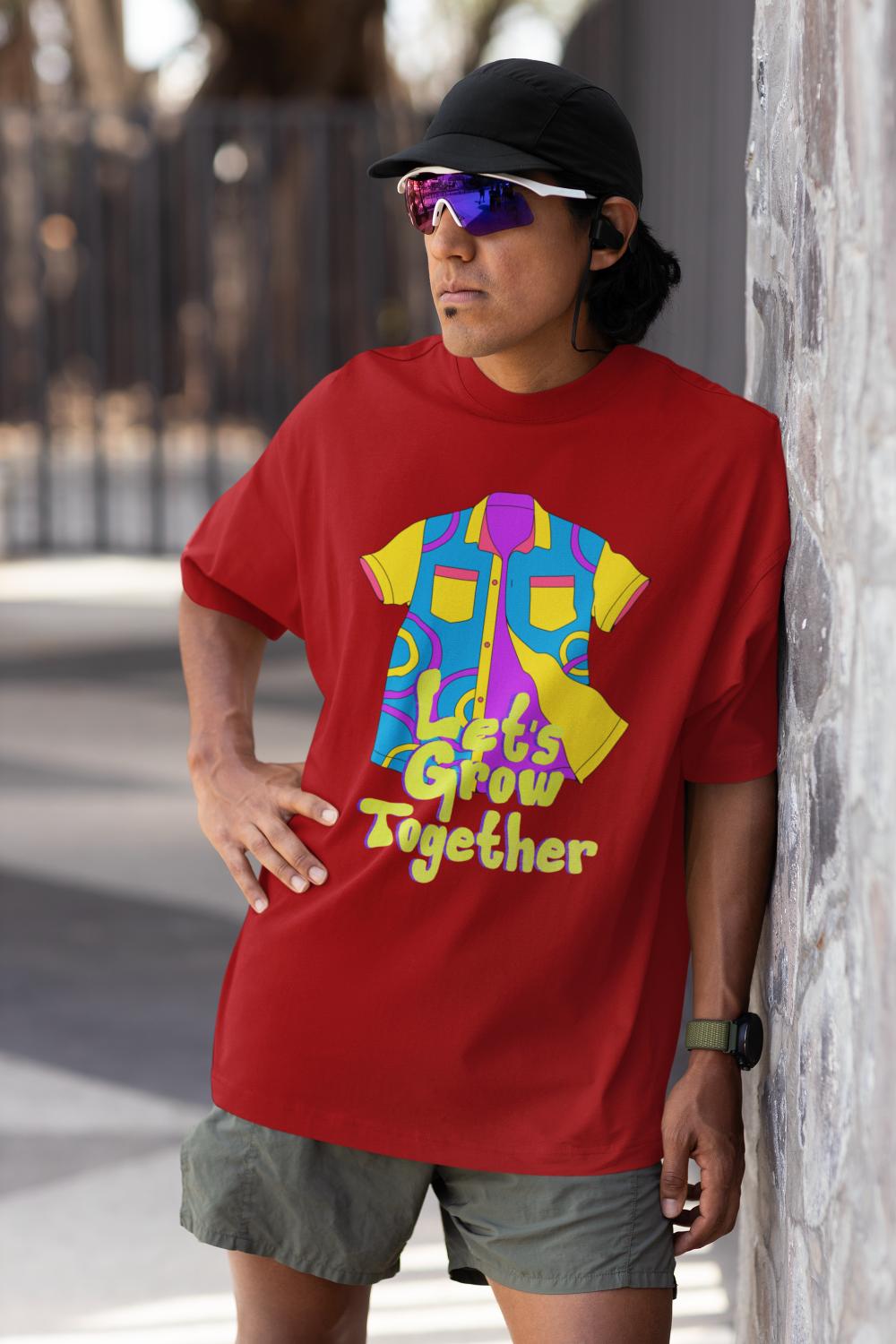 Men's Grow Together Oversized T shirt Black by ZealforTee