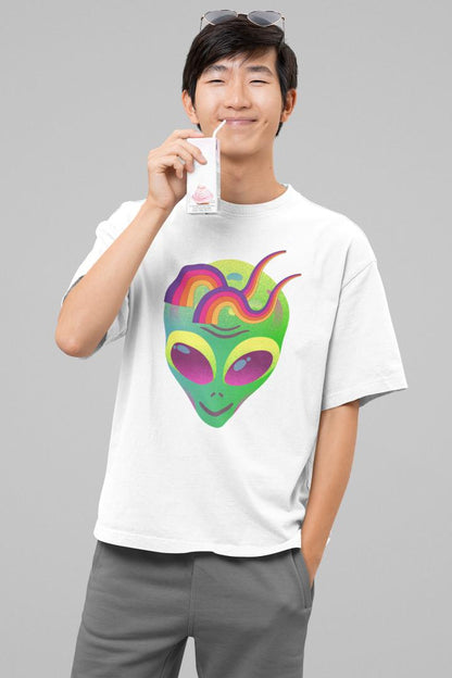 Men's Overhigh Crumpet Oversized T shirt White by ZealforTee