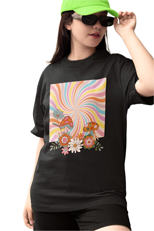 Women's Blooming Buds Oversized T shirt White by ZealforTee