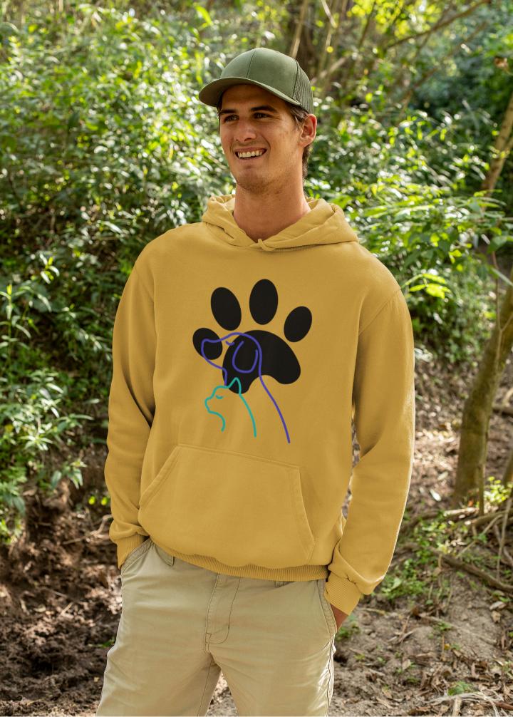 Men's Paw with Pets Hoodie Sweatshirt Lavender by ZealforTee