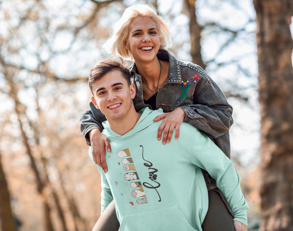 Men's Pet Paw Hoodie Sweatshirt Lavender by ZealforTee