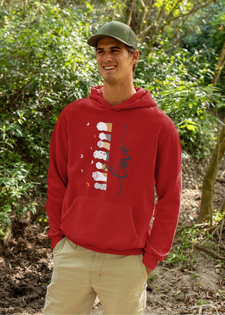 Men's Pet Paw Hoodie Sweatshirt Lavender by ZealforTee