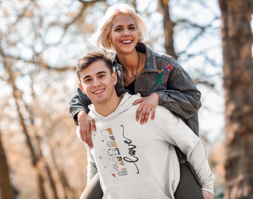 Men's Pet Paw Hoodie Sweatshirt Mint by ZealforTee