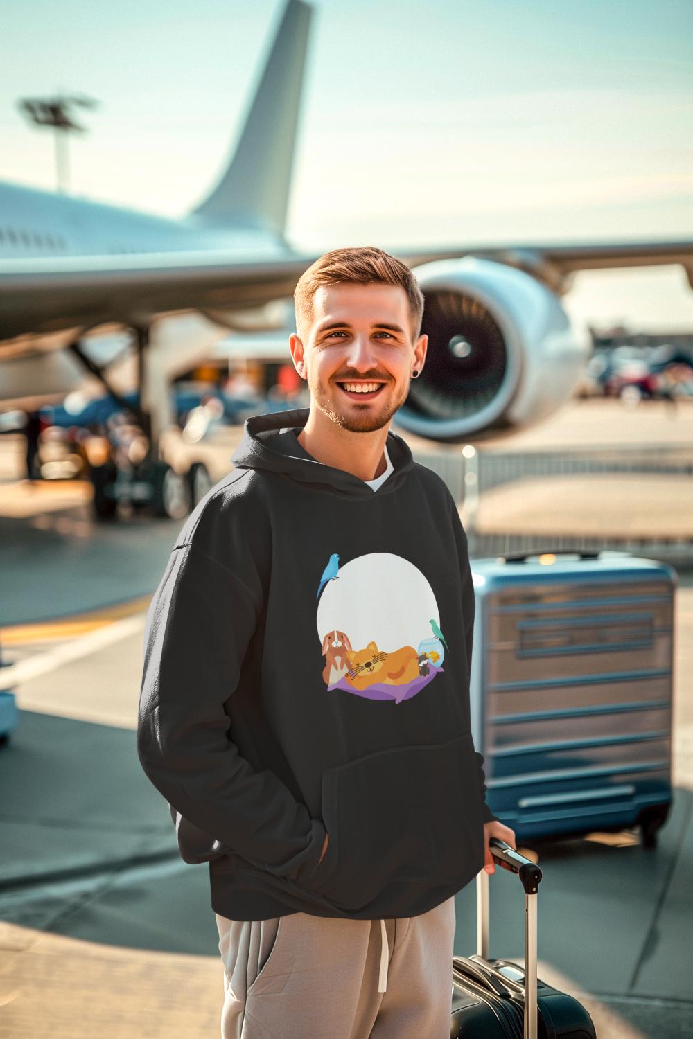Men's Pets Hoodie Sweatshirt Black by ZealforTee