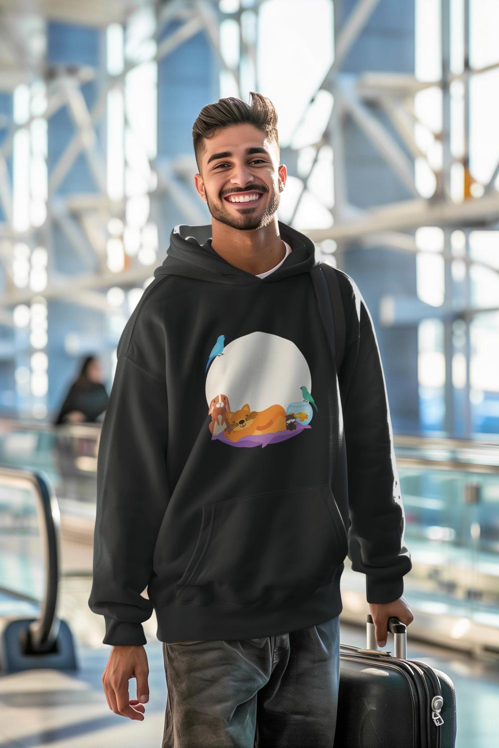 Men's Pets Hoodie Sweatshirt Black by ZealforTee