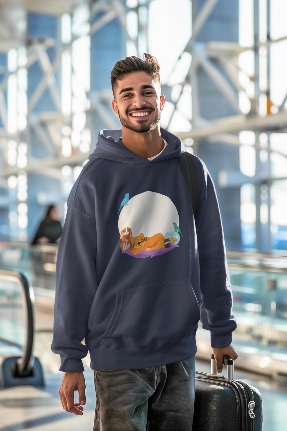 Men's Pets Hoodie Sweatshirt Red by ZealforTee