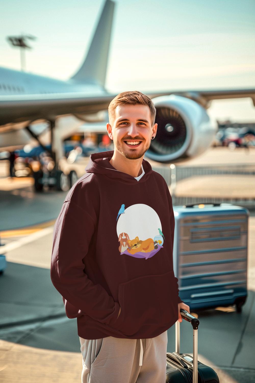 Men's Pets Hoodie Sweatshirt Maroon by ZealforTee