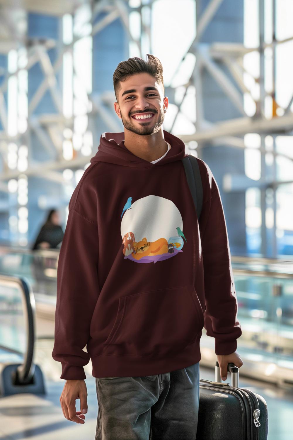 Men's Pets Hoodie Sweatshirt Navy Blue by ZealforTee