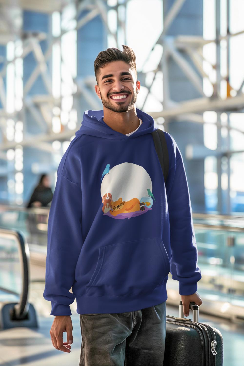 Men's Pets Hoodie Sweatshirt Black by ZealforTee