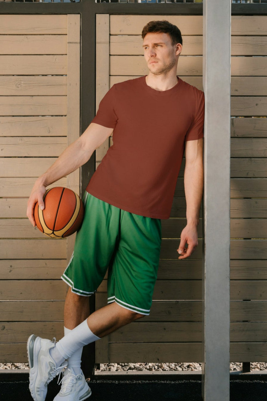 Men's Plain Brick Red Classic T-shirt by ZealforTee