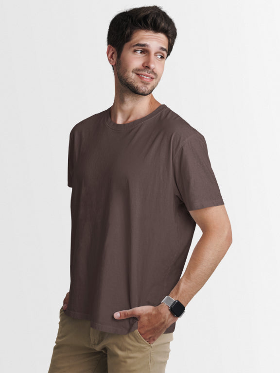 Plain Coffee Brown color T-shirt for Men by ZealforTee