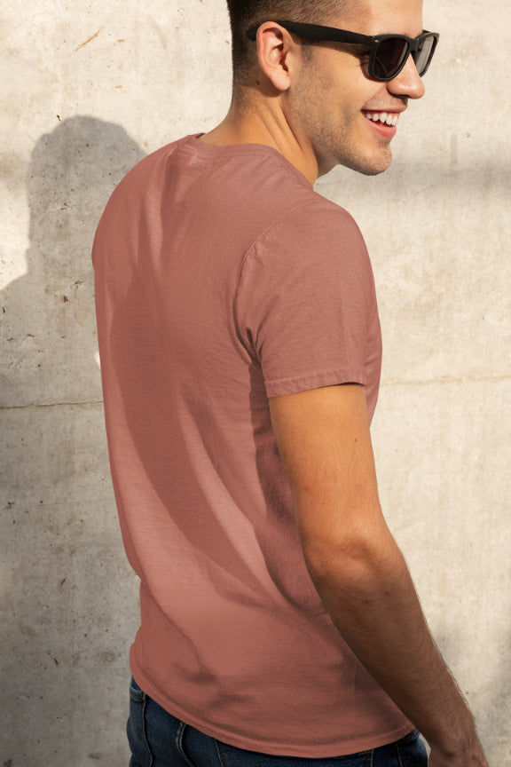Men's Solid Copper Regular Fit T-shirt by ZealforTee