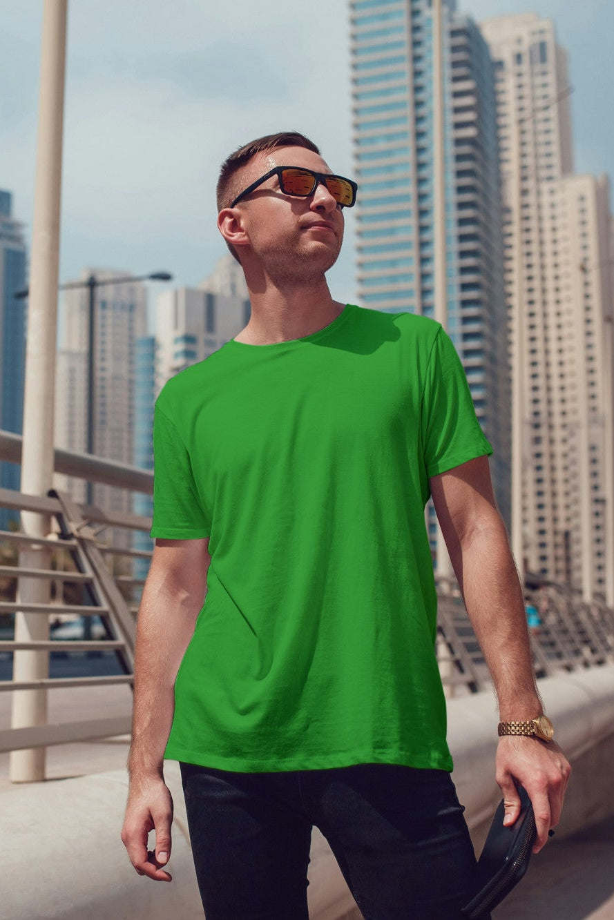 Men Solid Flag Green Classic T-shirt by ZealforTee
