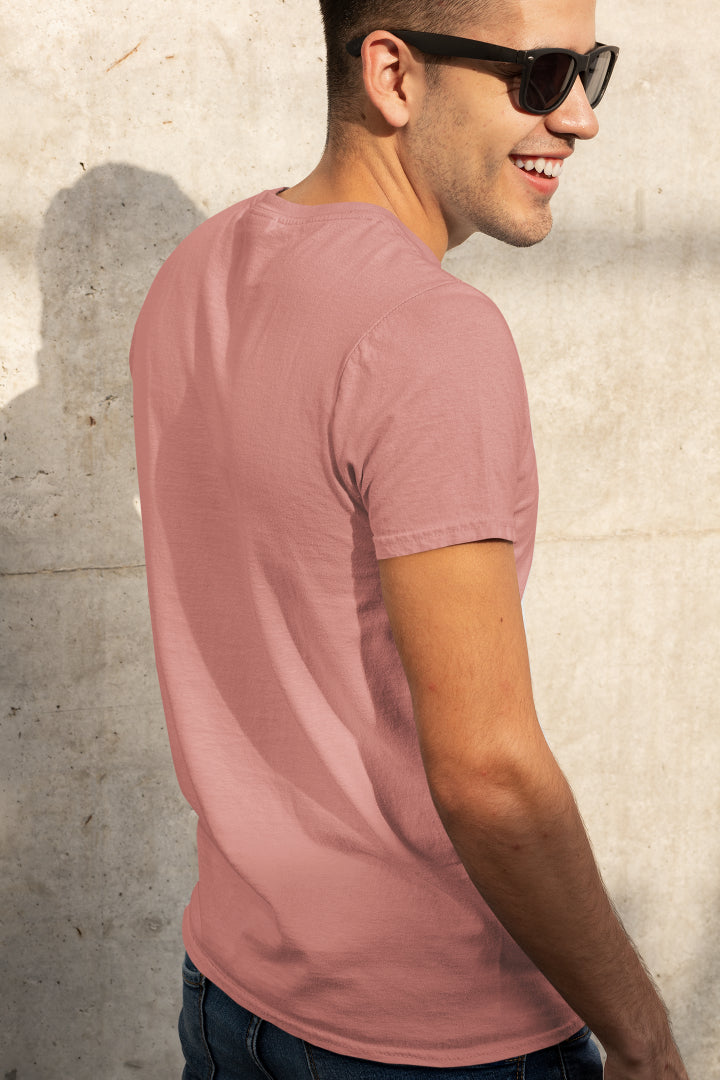 Plain Flamingo color T-shirt for Men by ZealforTee