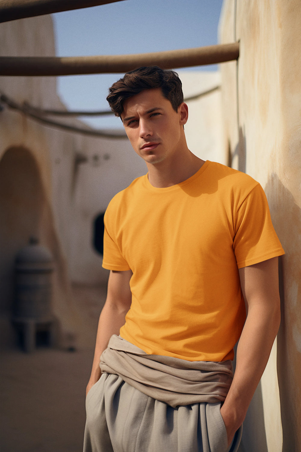 Men Solid Golden Yellow Classic T-shirt by ZealforTee