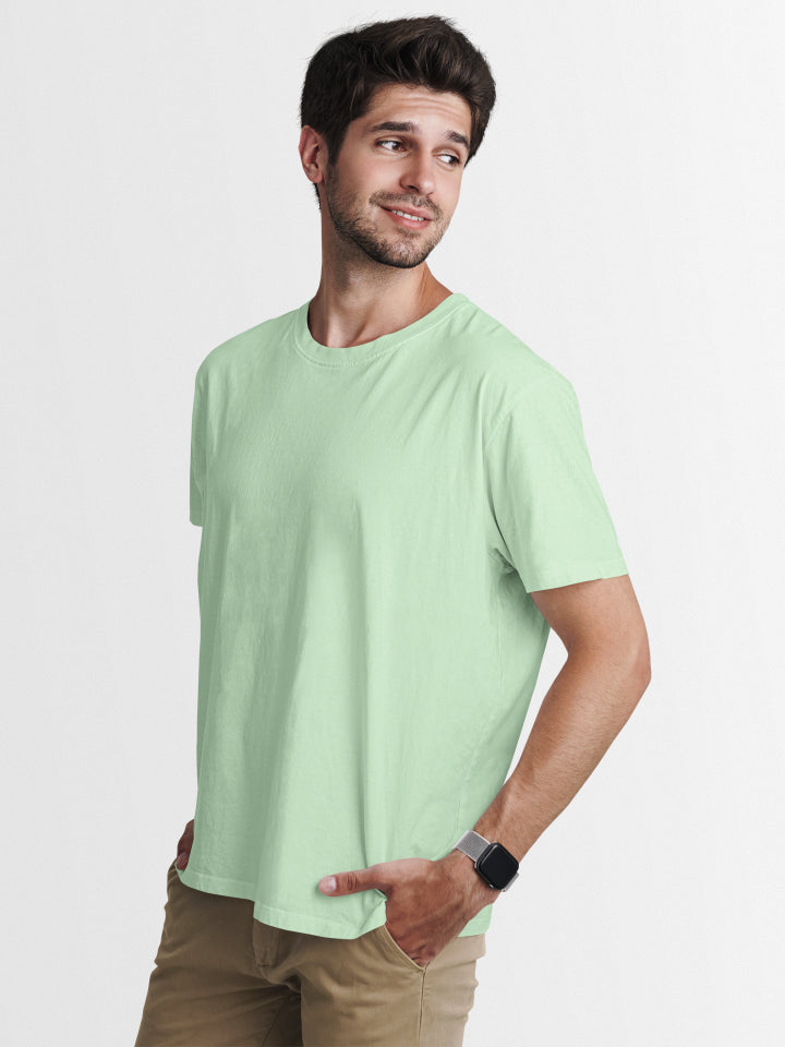 Men's Plain Jade Regular Fit T-shirt by ZealforTee