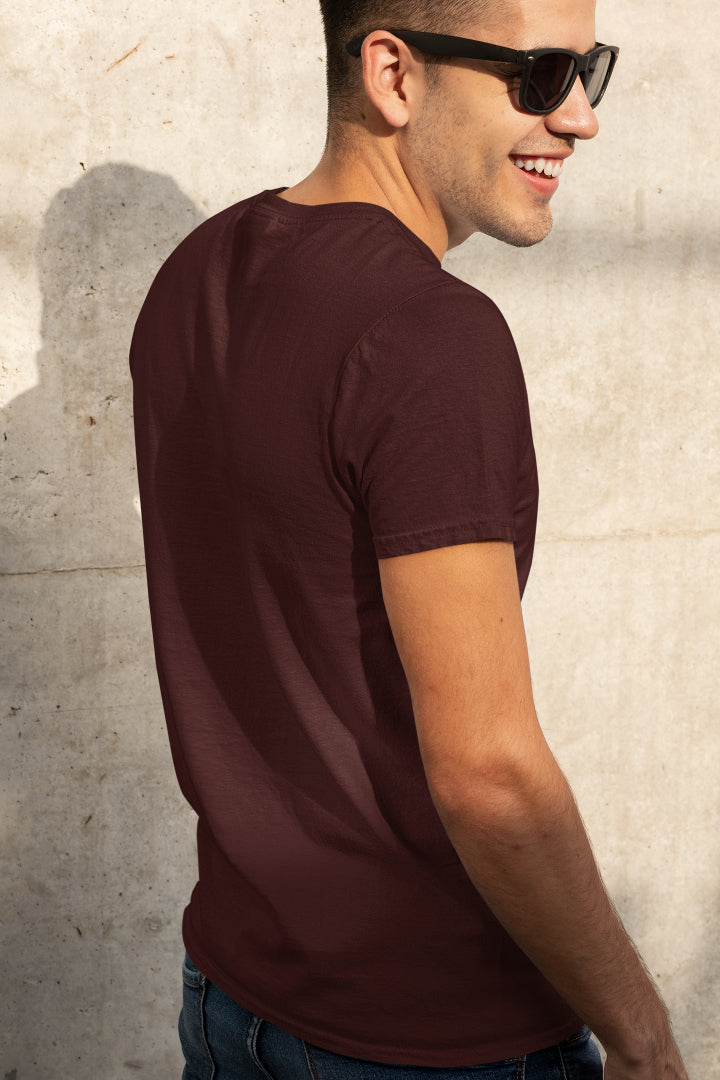 Plain Maroon color T-shirt for Men by ZealforTee