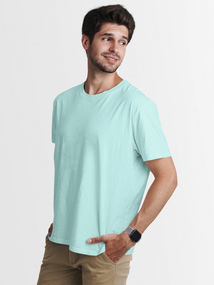 Men Solid Mint Classic T-shirt by ZealforTee