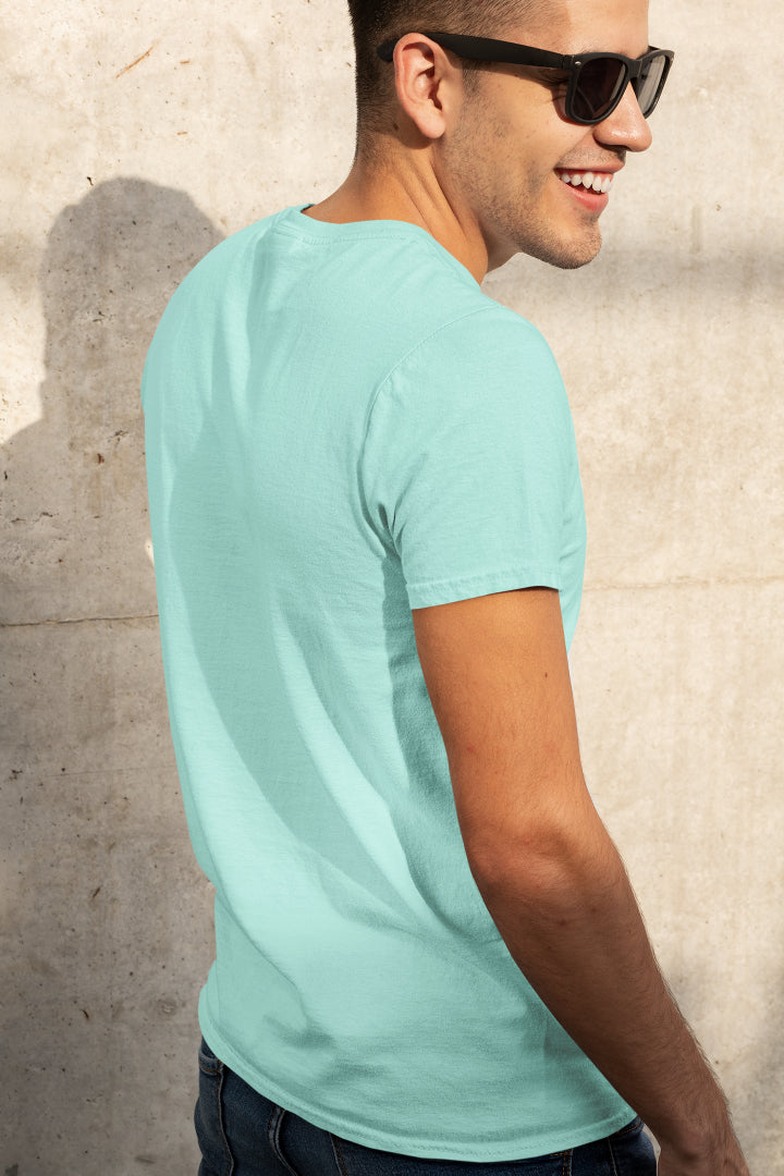 Men's Plain Mint Regular Fit T-shirt by ZealforTee