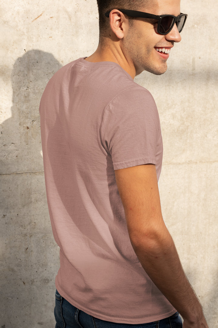 Men's Plain Mushroom Regular Fit T-shirt by ZealforTee