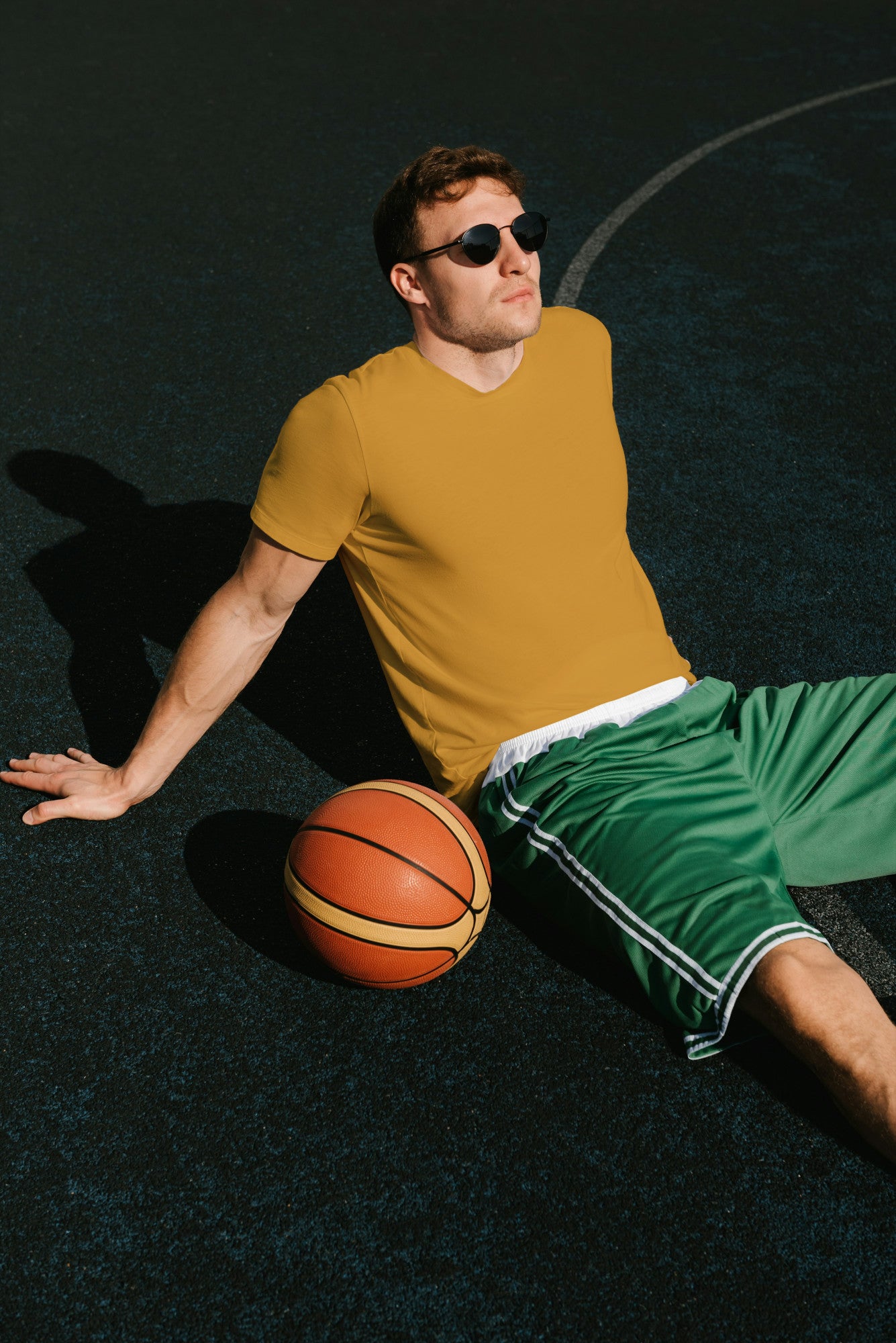 Men Solid Mustard Classic T-shirt by ZealforTee