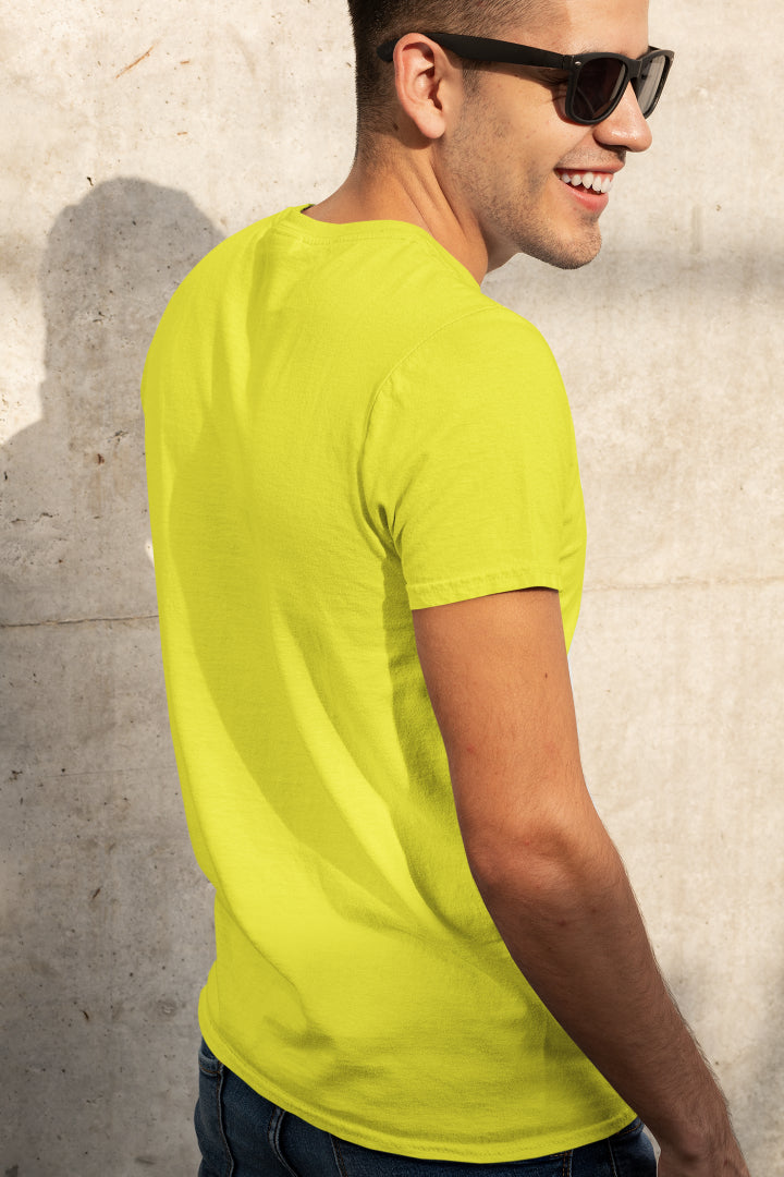 Plain New Yellow color T-shirt for Men by ZealforTee