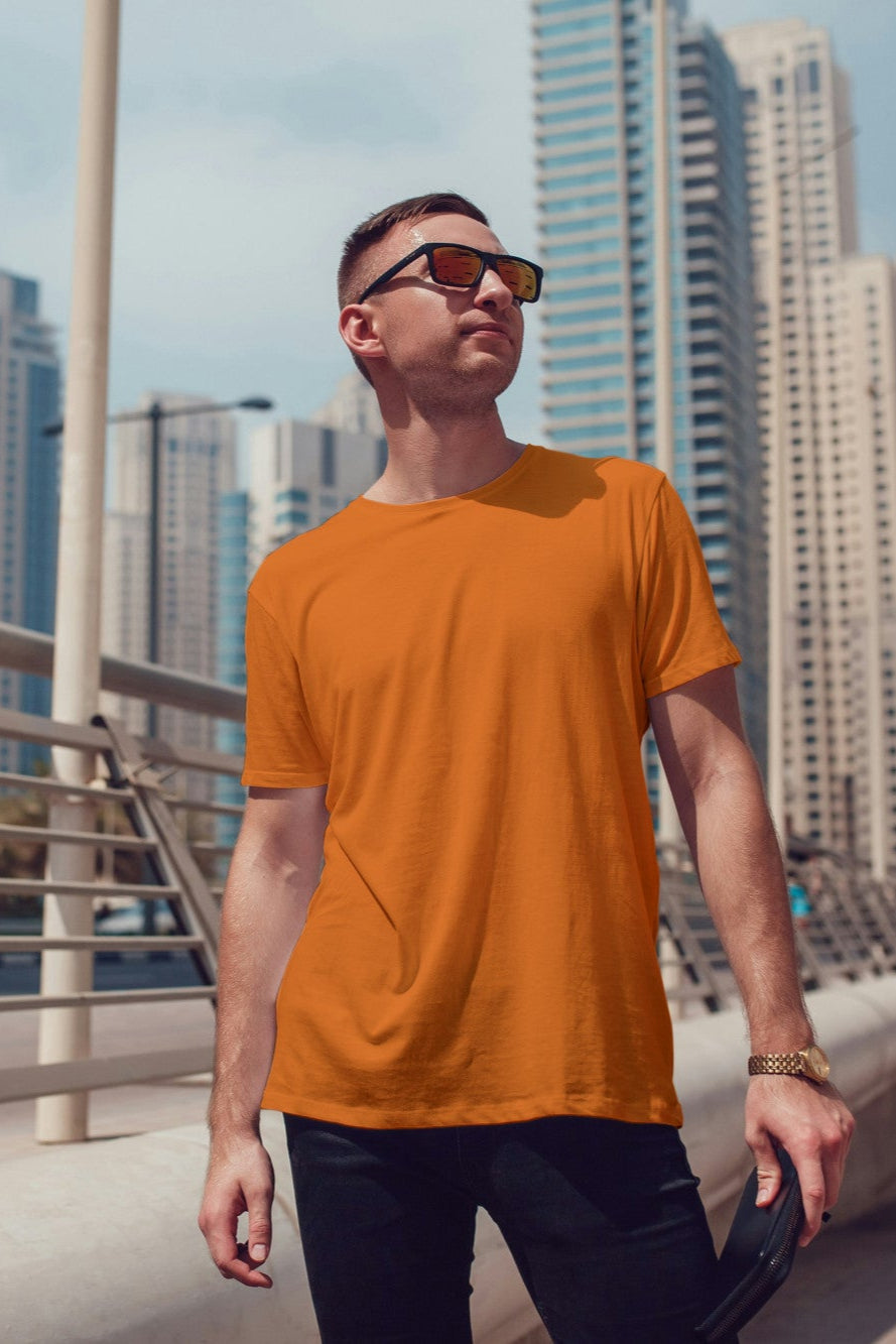 Men's Plain Orange Classic T-shirt by ZealforTee