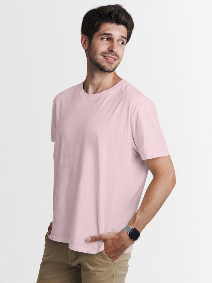 Men Solid Baby Pink Classic T-shirt by ZealforTee