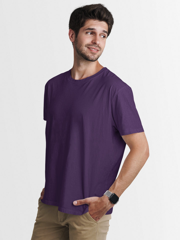 Plain Purple color T-shirt for Men by ZealforTee