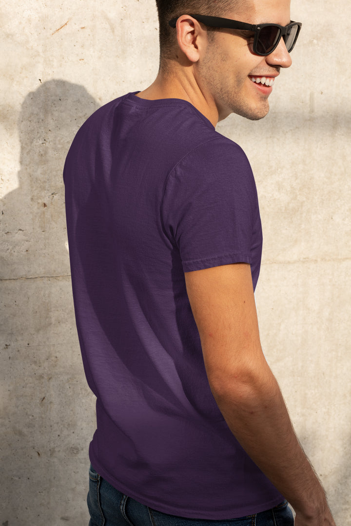 Men Solid Purple Classic T-shirt by ZealforTee