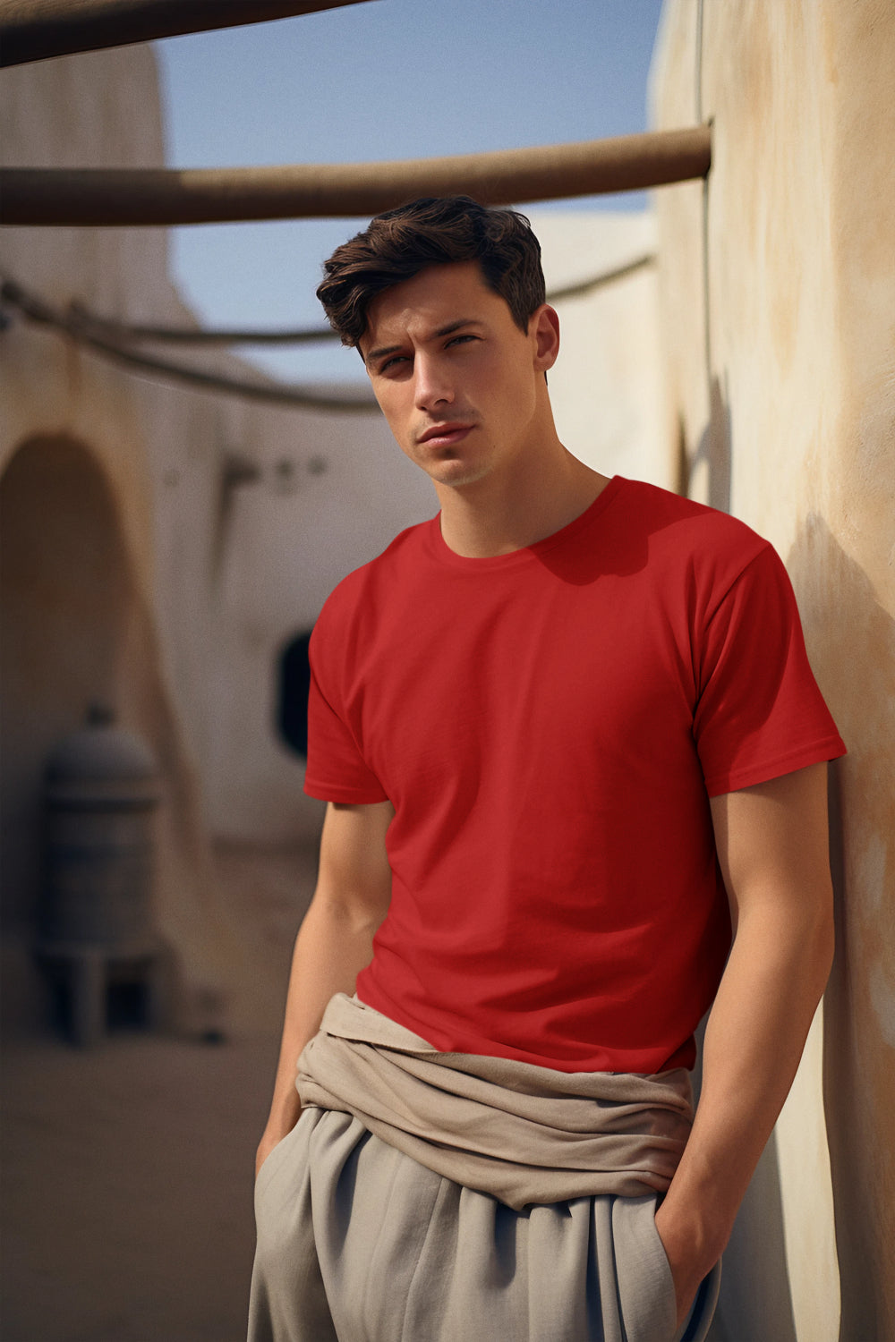 Men's Plain Red Classic T-shirt by ZealforTee