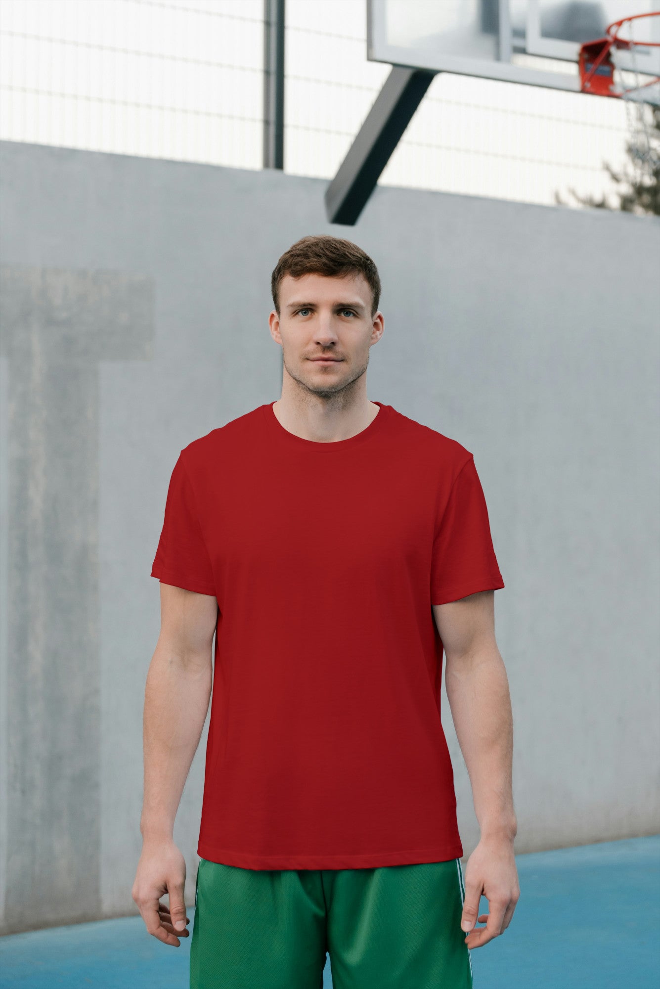 Men Solid Red Classic T-shirt by ZealforTee