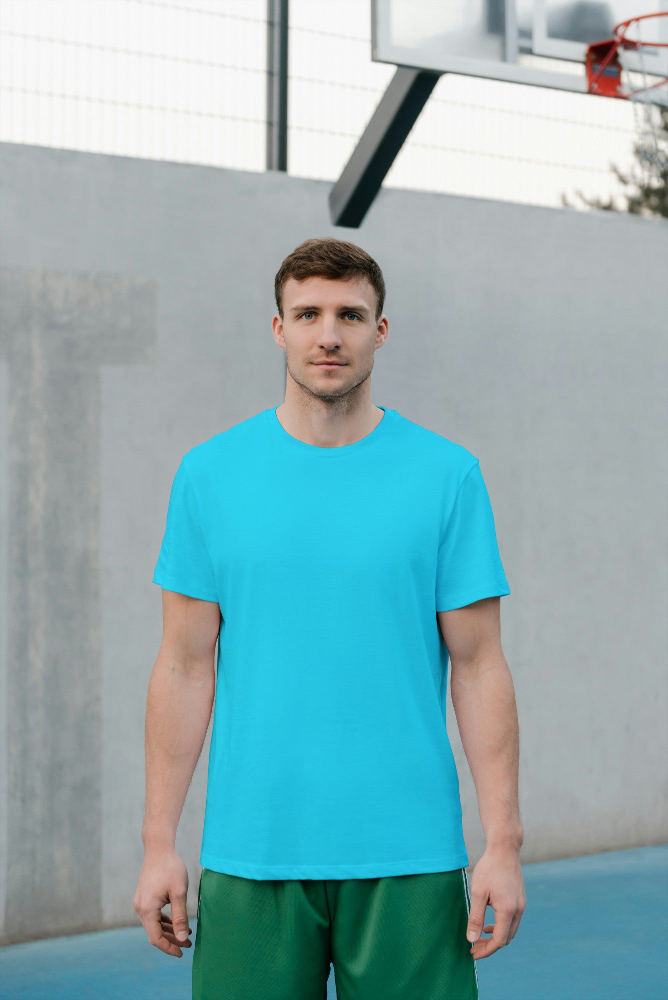 Men Solid Sky Blue Classic T-shirt by ZealforTee