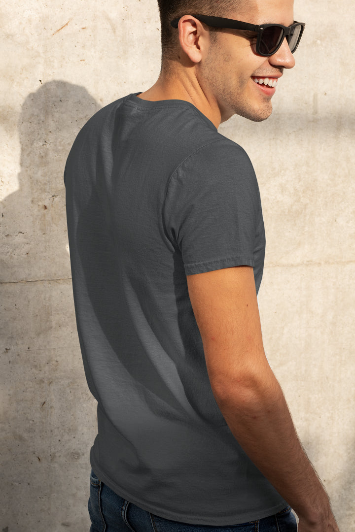 Plain Steel Grey color T-shirt for Men by ZealforTee