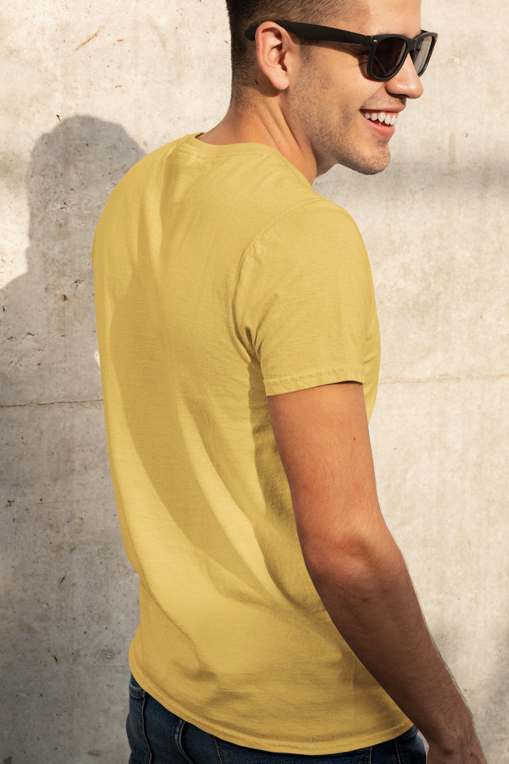 Plain Yellow color T-shirt for Men by ZealforTee