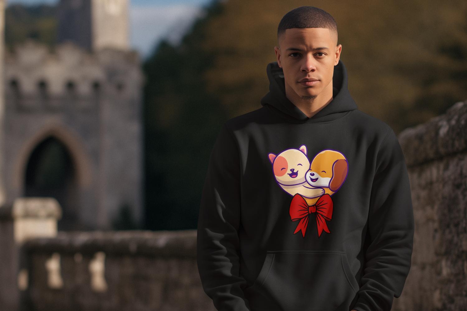 Men's Poochies Hoodie Sweatshirt Black by ZealforTee