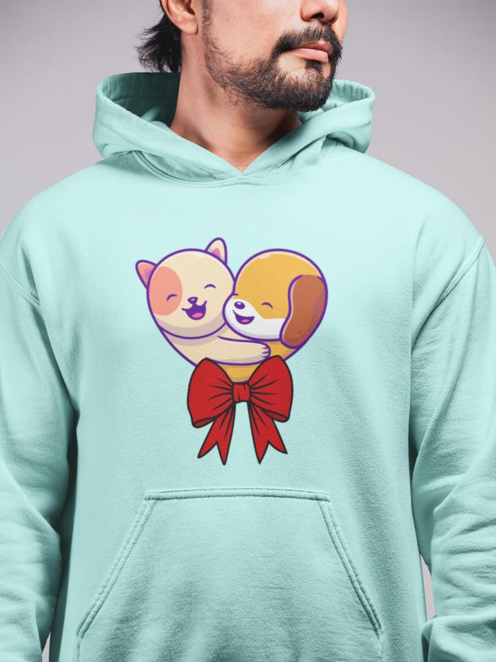 Men's Poochies Hoodie Sweatshirt Light Baby Pink by ZealforTee