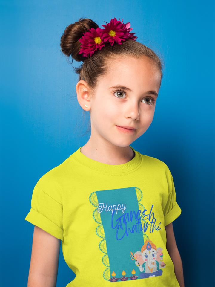 Kid's Ganesh Chaturthi Unisex T-shirt New Yellow by ZealforTee