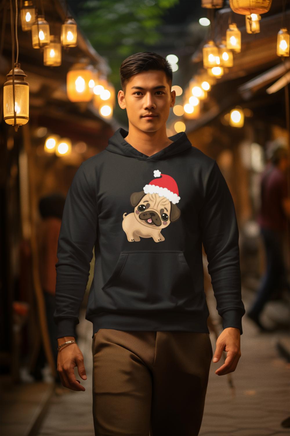 Men's Pug Hoodie Sweatshirt Mint by ZealforTee