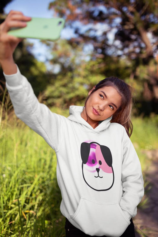 Women's Dog Hoodie Sweatshirt White by ZealforTee