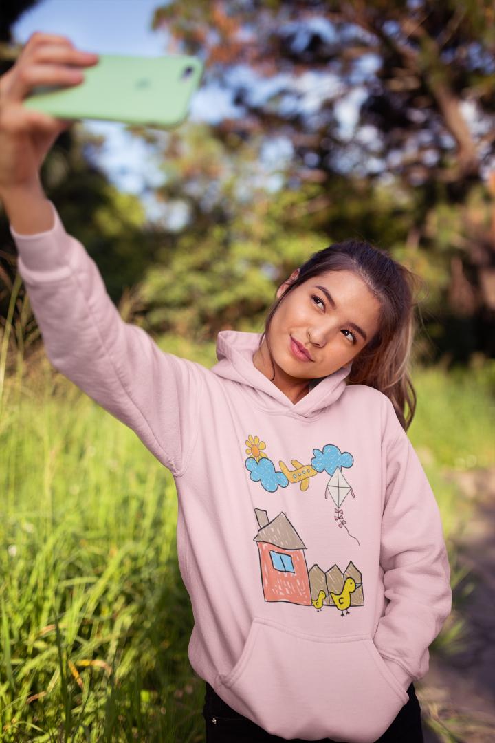 Women's Scenery Hoodie Sweatshirt Royal Blue by ZealforTee