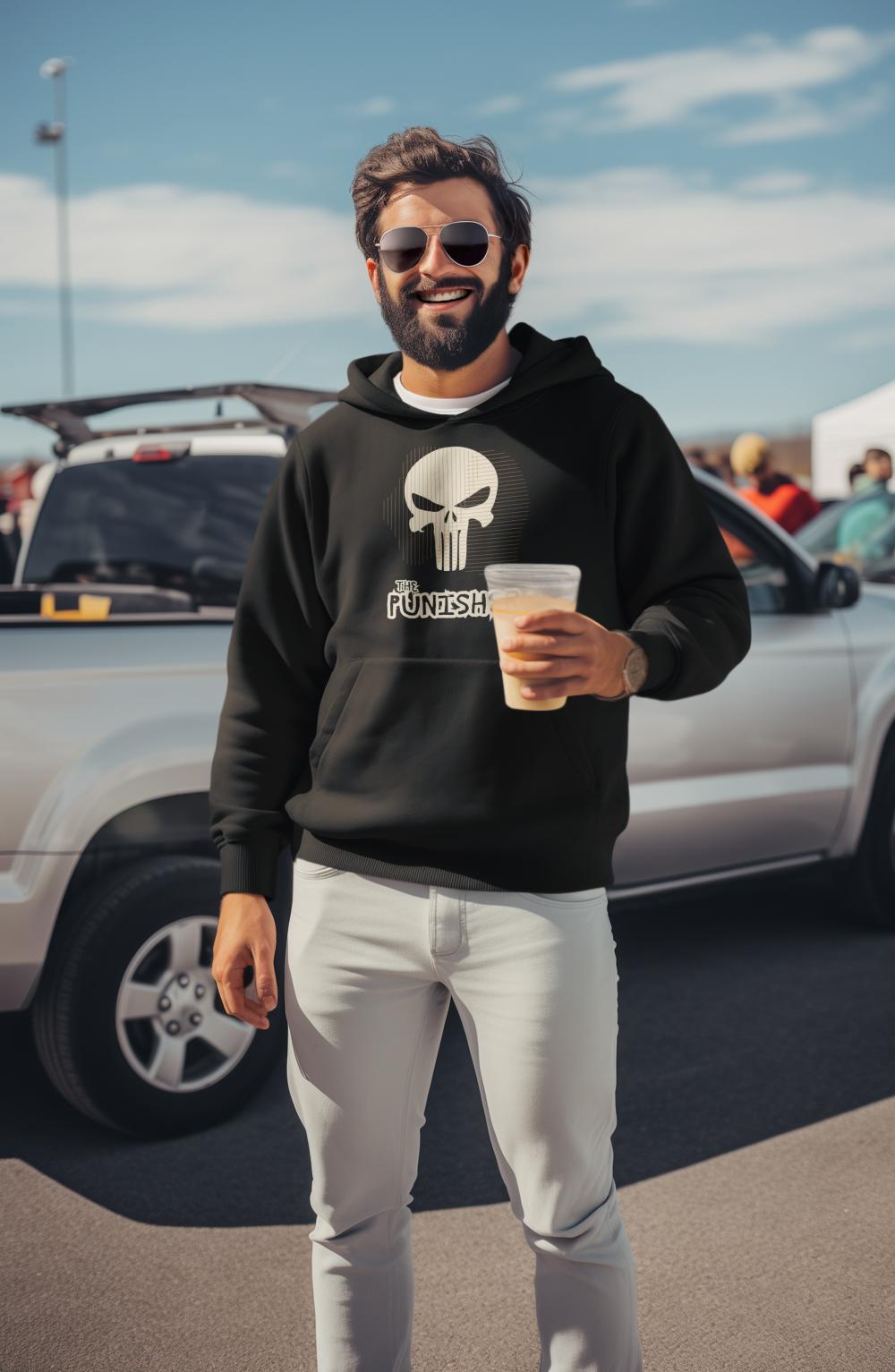 Men's The Punisher Hooded Sweatshirt S by ZealforTee