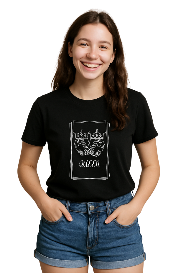 Women Queen Black Tee by ZealforTee